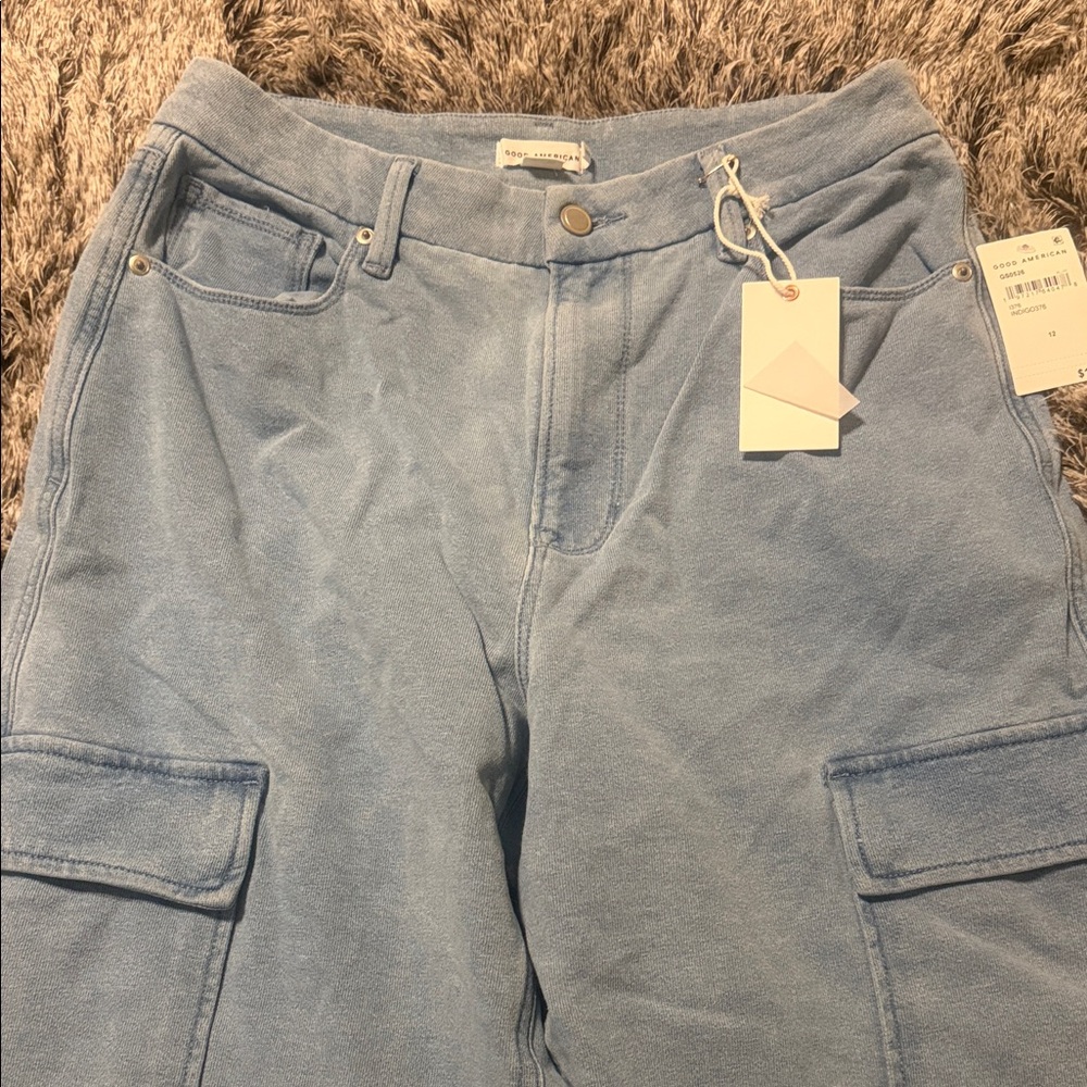 Good American wide leg stretch Cargo Pants